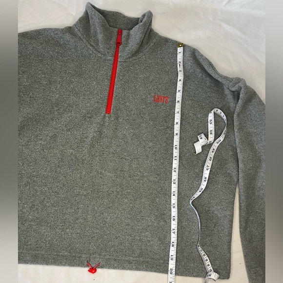 Levi’s trekker quarter zip Levis embroidery grey cropped synch waist size medium - Picture 4 of 10